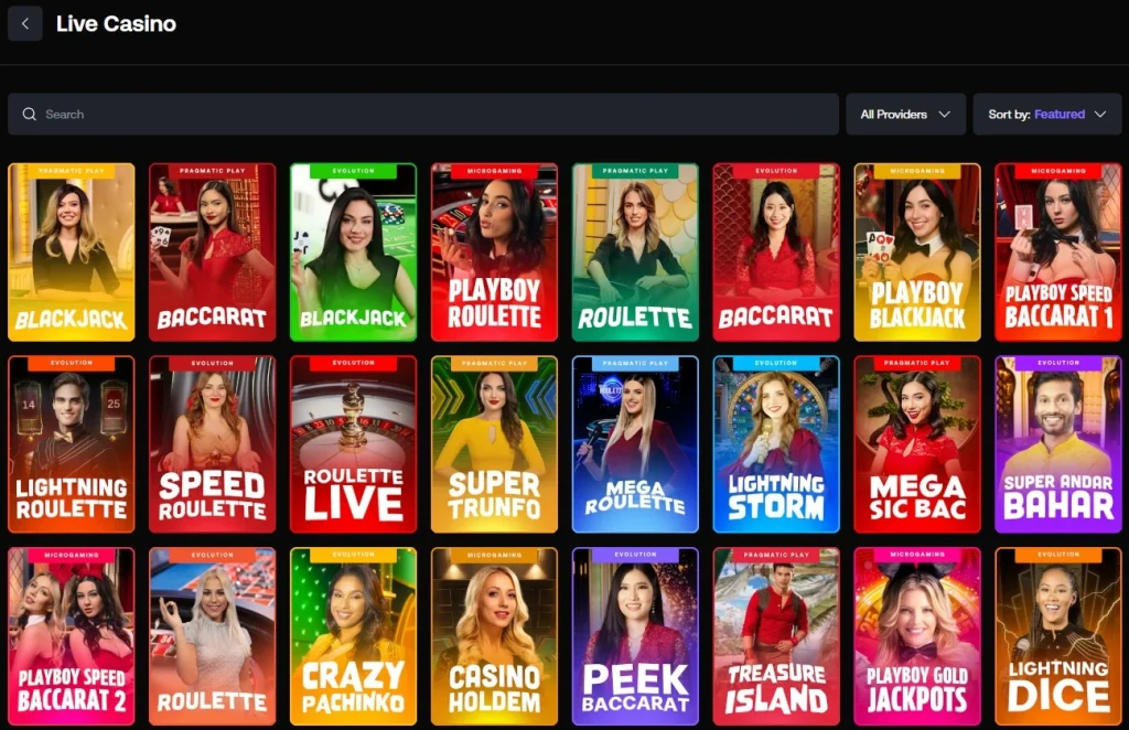 Shuffle Live Casino Tischspiele