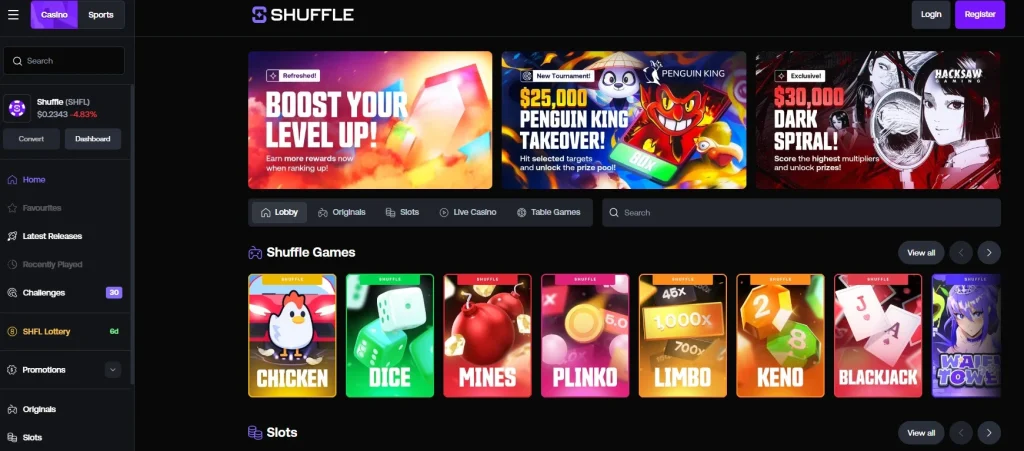 Shuffle Crypto Casino